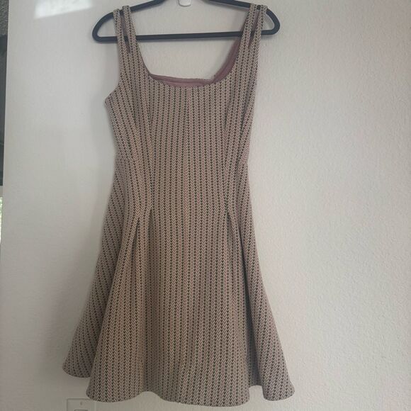 NEW Anthropologie Maeve Jacquard Pink Winter Dress Pockets Adjustable Size S (M) - Picture 11 of 14